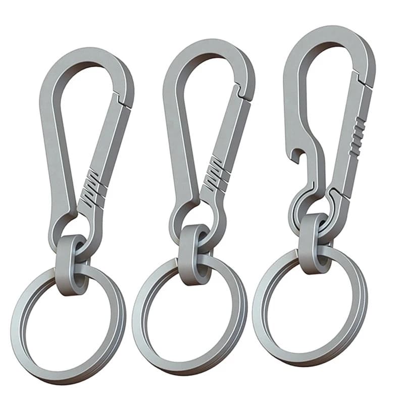 1pc Outdoor Waist Hanging Chain Ring Buckle Beer Bottle Titanium Alloy Carabiner Multi-function Keychain Opener EDC Tool For Men