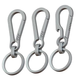 1pc Outdoor Waist Hanging Chain Ring Buckle Beer Bottle Titanium Alloy Carabiner Multi-function Keychain Opener EDC Tool For Men