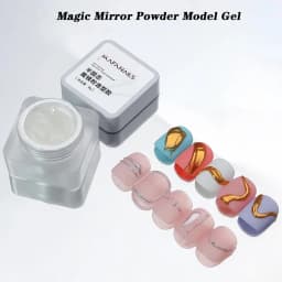 Semi-solid Magic Mirror Powder Modeling Gel 3D Tranparent Phototherapy Nail Art Glue Multifunctional Glue Soak Off UV Manicure8g