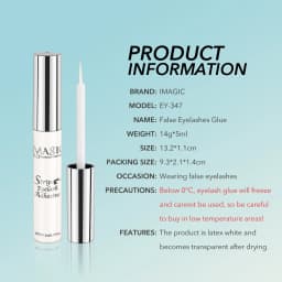 IMAGIC 5ml False Eyelash Extension Glue Waterproof Fast Dry Long Lasting Strong No Irritation Transparent Eyelash Primer Tools