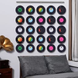 Set of 6 Colorful Retro Vinyl Record Disk Coasters for Drinks Vinyl Record Coaster Set Coffee Table Decor