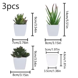 3PCS Artificial Evergreen Plant Bonsai, Suitable For Home, Restaurant, Office, Desktop, And Window Sill Decoration