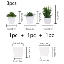 3PCS Artificial Evergreen Plant Bonsai, Suitable For Home, Restaurant, Office, Desktop, And Window Sill Decoration
