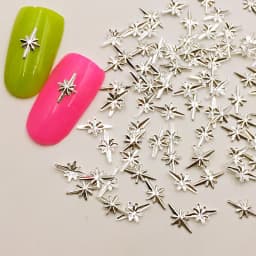 1000PCs Gold Silver Cross Star Rivet Thin 3D Metal Japan Korea Nail Art Decoration DIY Nail Manicure Accessory Patch Charm