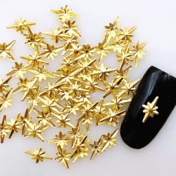 1000PCs Gold Silver Cross Star Rivet Thin 3D Metal Japan Korea Nail Art Decoration DIY Nail Manicure Accessory Patch Charm