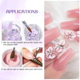 4Pcs/Set 10g Nail Acrylic Powder With 40ml Acrylic Liquid Monomer Set French Nails Extension Carving Tools For Manicure Nail Art