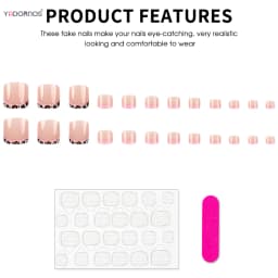 24pcs Fashion Leopard Print False Toe Nails Pind Edge French Style Sweet Cool Press On Toenail Y2k Simple Fake Toenail For Women