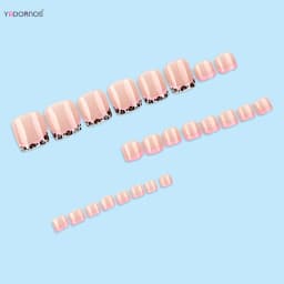 24pcs Fashion Leopard Print False Toe Nails Pind Edge French Style Sweet Cool Press On Toenail Y2k Simple Fake Toenail For Women