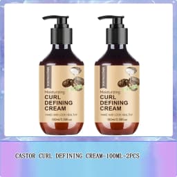 Castor Oil Curl Activator Cream - Defined Coily/Wavy Hair, Humidity Resistance, Non-Greasy Formula, Safe for Color-Treated Hair