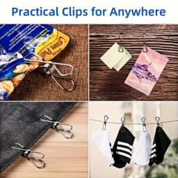 20pcs Stainless Steel Clothes Pins, Durable Clothes Pegs, Multi-Purpose Metal Wire Utility Clips For Laundry Home Kitchen