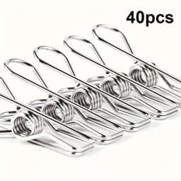 20pcs Stainless Steel Clothes Pins, Durable Clothes Pegs, Multi-Purpose Metal Wire Utility Clips For Laundry Home Kitchen