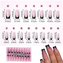 30pcs Square ToeNail Tips Summer French Gradient False Toe Nails Wearable Short Square Foot Nails Set Press On Nail