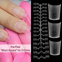 30pcs Square ToeNail Tips Summer French Gradient False Toe Nails Wearable Short Square Foot Nails Set Press On Nail