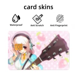 1PC Idol SUPER SONICO Card Stickers 4pcs PVC Credit Card Skin Stickers Removable Self-adhesive Protective Film