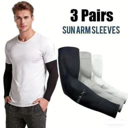 3 Pairs Unisex Sun Protection Arm Sleeves Breathable Cooling Arm Covers For Outdoor Activities Cycling Running Mountaineering