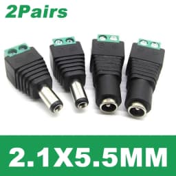4pcs Male Female Jack Socket Barrel 2.1mm*5.5mm DC Plug Adapter 2.5mm 12V DC Power Connector Plug