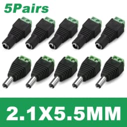 4pcs Male Female Jack Socket Barrel 2.1mm*5.5mm DC Plug Adapter 2.5mm 12V DC Power Connector Plug
