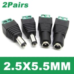 4pcs Male Female Jack Socket Barrel 2.1mm*5.5mm DC Plug Adapter 2.5mm 12V DC Power Connector Plug