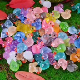100/50PCS Mini Yellow Luminous Duck Ornament Miniature Figures Tiny Duck Micro Fairy Garden Landscape Fairy Garden Home Decor