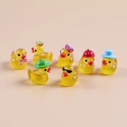 100/50PCS Mini Yellow Luminous Duck Ornament Miniature Figures Tiny Duck Micro Fairy Garden Landscape Fairy Garden Home Decor