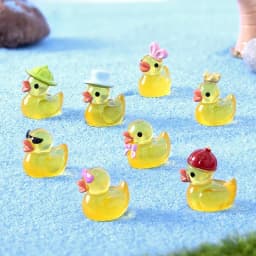 100/50PCS Mini Yellow Luminous Duck Ornament Miniature Figures Tiny Duck Micro Fairy Garden Landscape Fairy Garden Home Decor