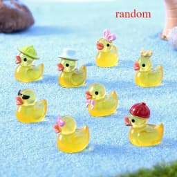 100/50PCS Mini Yellow Luminous Duck Ornament Miniature Figures Tiny Duck Micro Fairy Garden Landscape Fairy Garden Home Decor