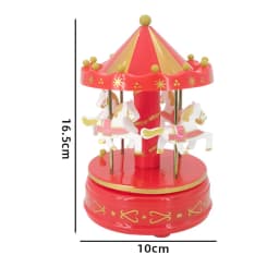 Carousel Music Box Cake Decorative Ornament Baby Birthday Gift Toys Desktop Carousel Toys Handwork 4 Horses Music Box Gifts