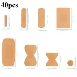 40pcs Waterproof & Breathable PE Soft Rubber Bandages Multi-Size (Finger, Wrist, Knuckle) for Versatile Wound Care Breathable
