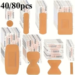 40pcs Waterproof & Breathable PE Soft Rubber Bandages Multi-Size (Finger, Wrist, Knuckle) for Versatile Wound Care Breathable