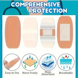 40pcs Waterproof & Breathable PE Soft Rubber Bandages Multi-Size (Finger, Wrist, Knuckle) for Versatile Wound Care Breathable