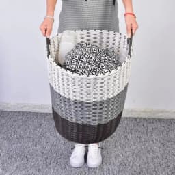 Dirty Clothes Basket Foldable Woven Laundry Basket Rattan-Style Toys Storage Basket for Dirty Clothes Household Items