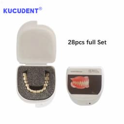 1Pair/Box Resin Denture Teeth Set - Complete DIY False Teeth for Dental Education & Training Models (Upper and Lower)