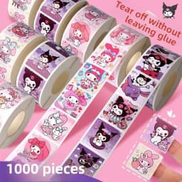 500 PCS Sanrio Cartoon Sticker Hello Kitty Anime Kuromi Melody Children's Diary Bonus Gift Diary Booklet Gift for Kid Toy
