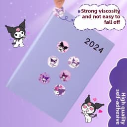 500 PCS Sanrio Cartoon Sticker Hello Kitty Anime Kuromi Melody Children's Diary Bonus Gift Diary Booklet Gift for Kid Toy