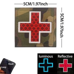 IR Reflective Emergency Rescue Life Star Medic Cross MED First Aid Morale Badge Tactical Patch Hook & Loop For Backpack Applique