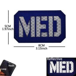 IR Reflective Emergency Rescue Life Star Medic Cross MED First Aid Morale Badge Tactical Patch Hook & Loop For Backpack Applique