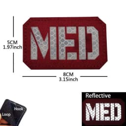 IR Reflective Emergency Rescue Life Star Medic Cross MED First Aid Morale Badge Tactical Patch Hook & Loop For Backpack Applique