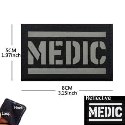 IR Reflective Emergency Rescue Life Star Medic Cross MED First Aid Morale Badge Tactical Patch Hook & Loop For Backpack Applique