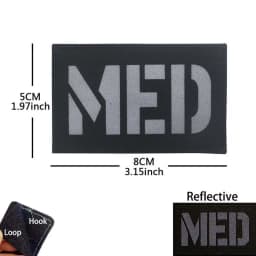 IR Reflective Emergency Rescue Life Star Medic Cross MED First Aid Morale Badge Tactical Patch Hook & Loop For Backpack Applique