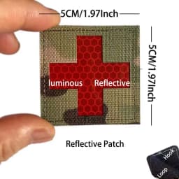 IR Reflective Emergency Rescue Life Star Medic Cross MED First Aid Morale Badge Tactical Patch Hook & Loop For Backpack Applique