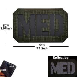 IR Reflective Emergency Rescue Life Star Medic Cross MED First Aid Morale Badge Tactical Patch Hook & Loop For Backpack Applique