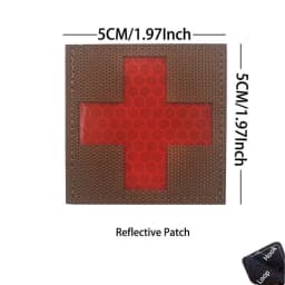 IR Reflective Emergency Rescue Life Star Medic Cross MED First Aid Morale Badge Tactical Patch Hook & Loop For Backpack Applique
