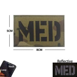 IR Reflective Emergency Rescue Life Star Medic Cross MED First Aid Morale Badge Tactical Patch Hook & Loop For Backpack Applique