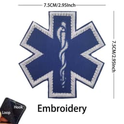 IR Reflective Emergency Rescue Life Star Medic Cross MED First Aid Morale Badge Tactical Patch Hook & Loop For Backpack Applique