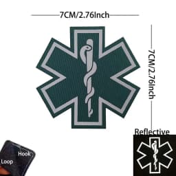 IR Reflective Emergency Rescue Life Star Medic Cross MED First Aid Morale Badge Tactical Patch Hook & Loop For Backpack Applique
