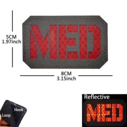 IR Reflective Emergency Rescue Life Star Medic Cross MED First Aid Morale Badge Tactical Patch Hook & Loop For Backpack Applique