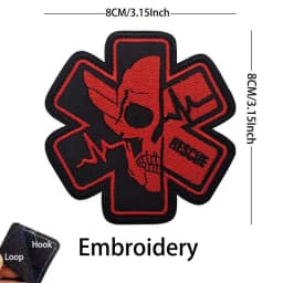 IR Reflective Emergency Rescue Life Star Medic Cross MED First Aid Morale Badge Tactical Patch Hook & Loop For Backpack Applique