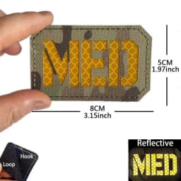 IR Reflective Emergency Rescue Life Star Medic Cross MED First Aid Morale Badge Tactical Patch Hook & Loop For Backpack Applique