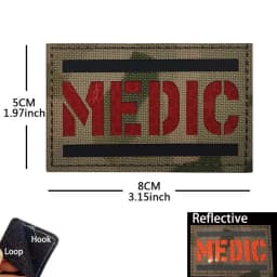 IR Reflective Emergency Rescue Life Star Medic Cross MED First Aid Morale Badge Tactical Patch Hook & Loop For Backpack Applique