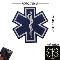 IR Reflective Emergency Rescue Life Star Medic Cross MED First Aid Morale Badge Tactical Patch Hook & Loop For Backpack Applique